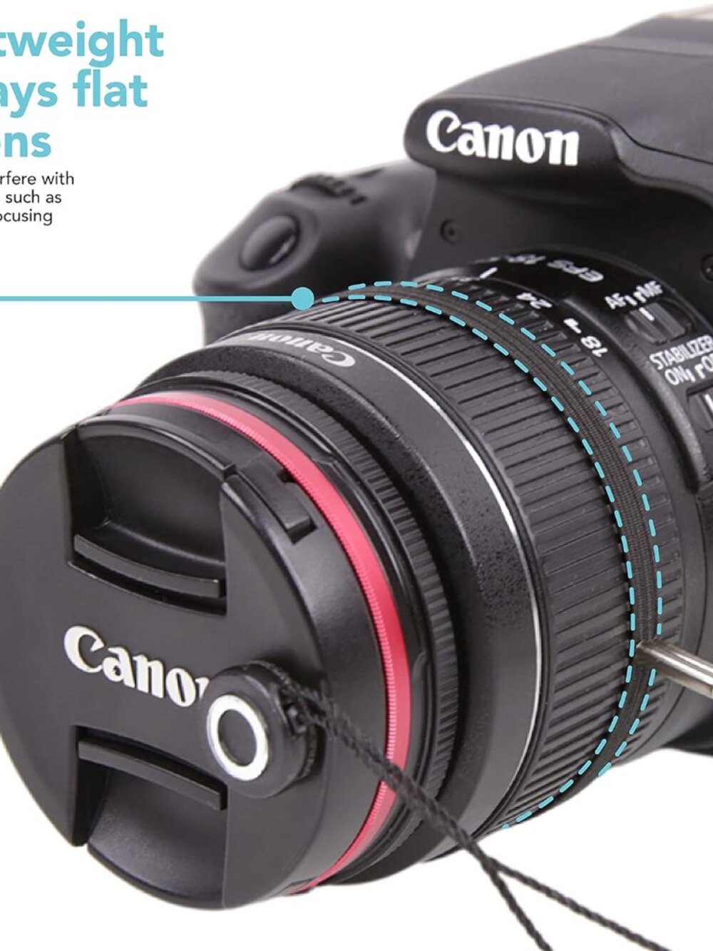 Camera Lens Cap Leash with Elastic String, Compatible with Universal DSLR SLR Ev - Picture 6 of 8